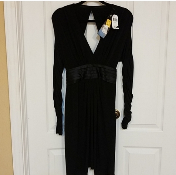 Sue Wong Long Sleeves Open Back Black Mini Cocoktail Dress - Picture 11 of 15